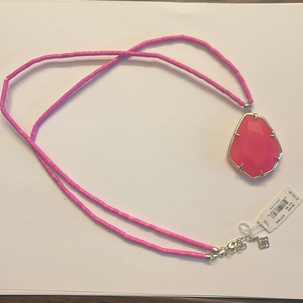 Kendra Scott Beatrix gold and pink necklace